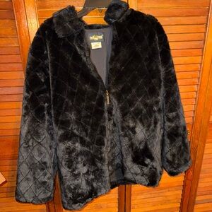 Elegant Black Quilted Teddy Jacket